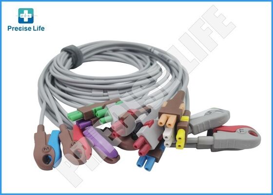 مجموعة أسلاك توصيل تخطيط القلب GE 2104749-001 قاعدة 10 Grabber AHA GE 2104749-001 كابل تخطيط القلب